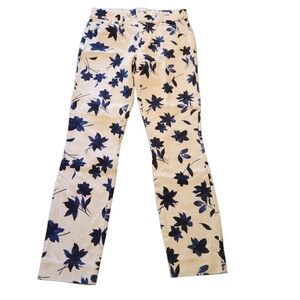 Gap signature Skinny  ankle white blue floral capri pants